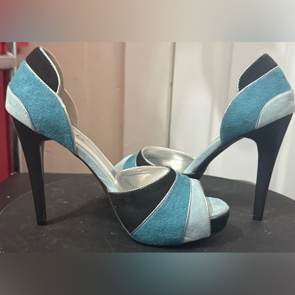 Frederick's of Hollywood Blue and Black Heels